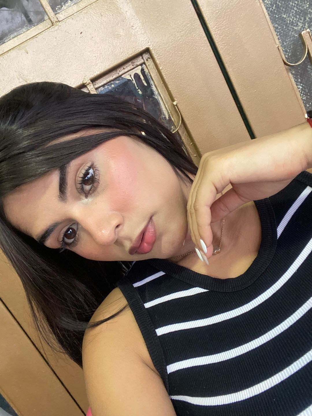 Woman on a private one-on-one video chat